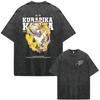 2026 Hot Sale Anime Hunter X Hunter Killua Zoldyck Meruem Manga Vintage Washed T-shirt Men Women Fashion Casual Cotton Short Sleeve T-shirts Top