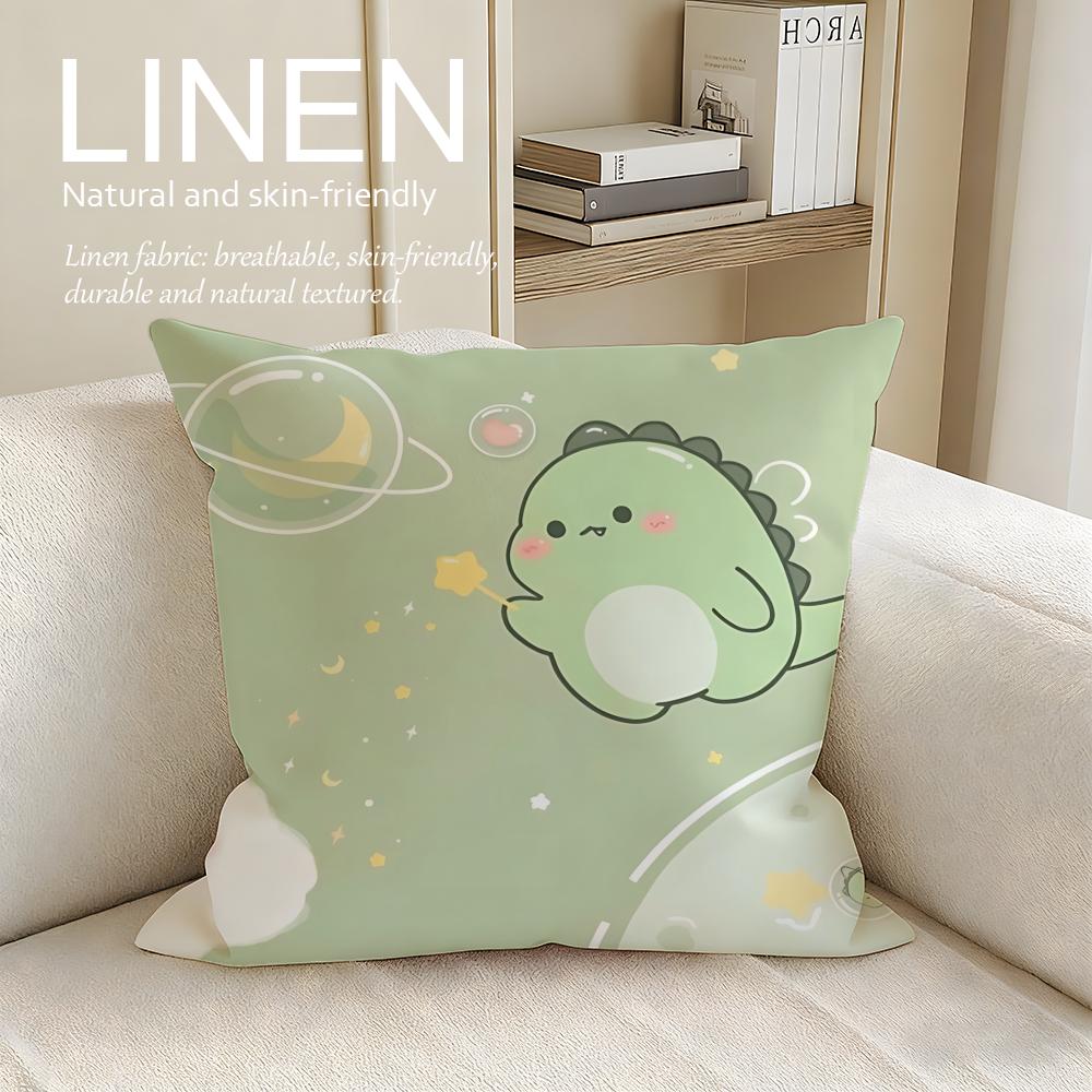 Cute Squishy Dino Cushion Cover Pillowcase Set Pcs X X Breathable Washable Sofa Cushion Cover