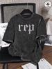Vintage Washed Newspaper Gothic Rep Letter Graphic TShirt for Men Women Casual Short Sleeve Crew Neck Edgy Streetwear Tee