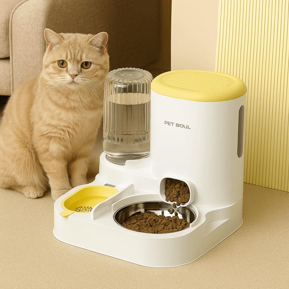 Separate Design Pet Integrated Feeder Large Capacity Anti Spill Automatic Cat Water Feeder Detachable with Stainless Steel Bowl
