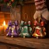 Seasonal Holiday Home Hanging Accents 20Pcs Christmas Wooden Bells Ornaments, Tree Pendants with Gingerbread Santa Claus Wood Ornaments Man & Stocking