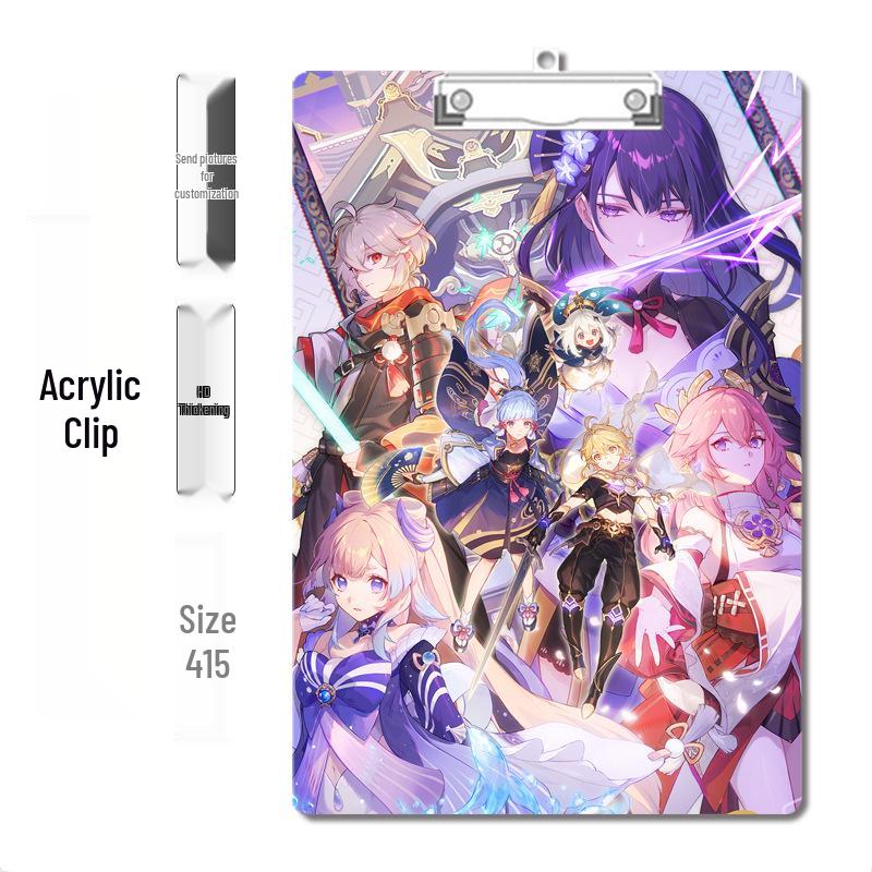 Anime Style Acrylic Clipboard and File Folder with Thickened Writing Pad