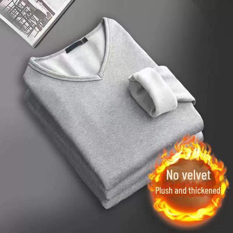 Men's Thermal Slim Fit Long-Sleeve Crew Neck Shirt for Autumn
