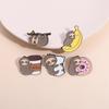 Lazy Cute Sloth Enamel Pin Cartoon Coffee Donut Banana Pillow Lapel Brooch Backpack Clothes Badge Decorative Metal Jewelry Gifts
