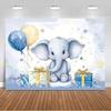 Cartoon Elephant Flower Photography Backdrop Kids Birthday Party Decor Background Baby Shower Supplies Newborn Photo Shoot Props