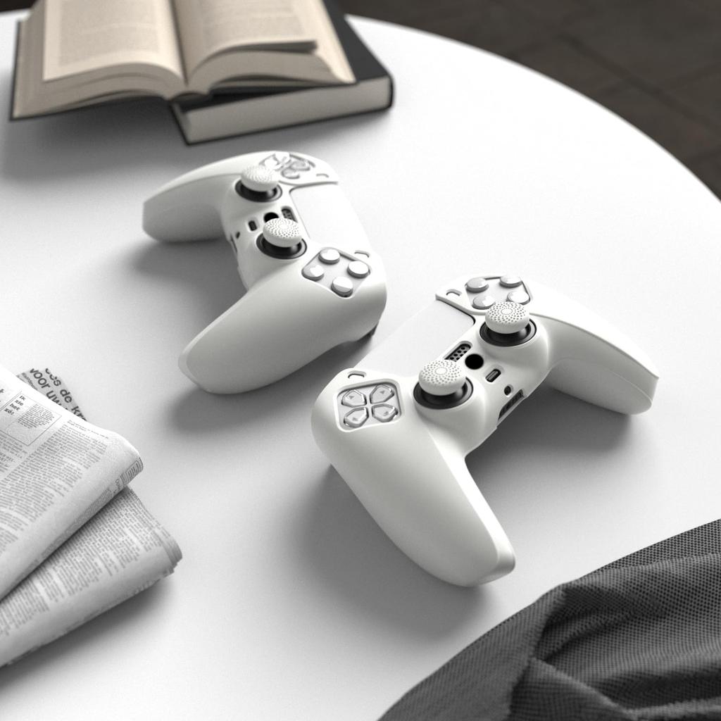 Deksel for PlayVital ps5-kontroller silikonskinn myk gummibeskyttelsesveske for med thumb stick cap Series Pure-kontroller, anti-skli etui, ps5,