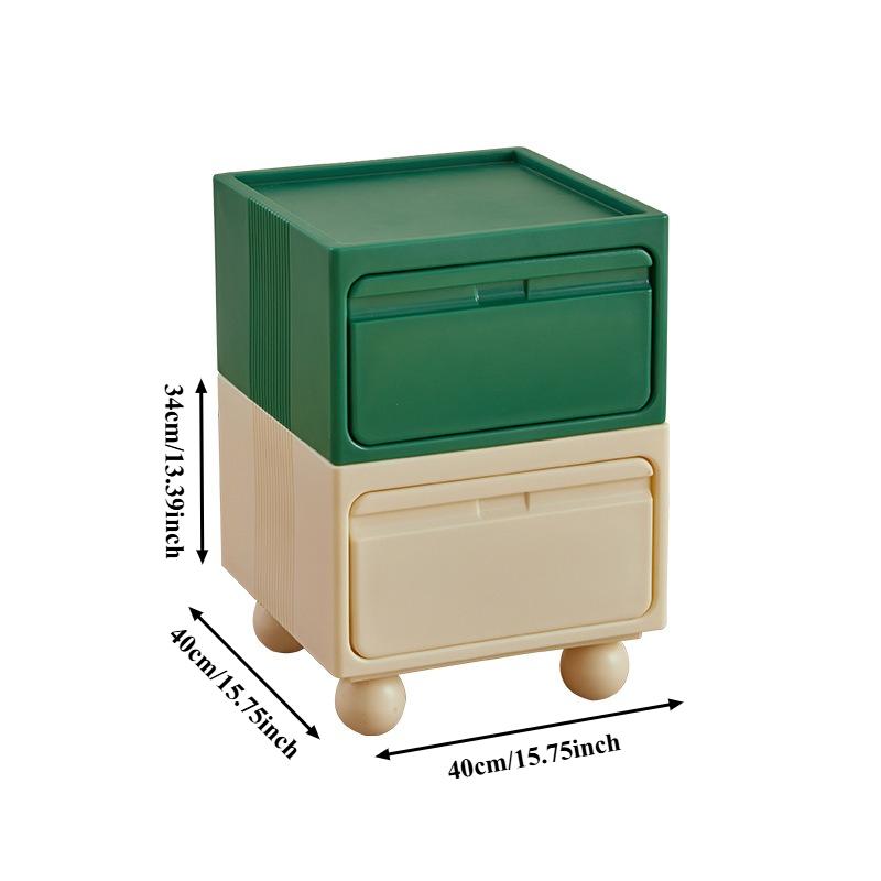 Nordische Kunststoff-Nachttische Schubladen Design Minimalistischer Nachttisch Schlafzimmer Mobiler Tisch Schlafzimmermöbel