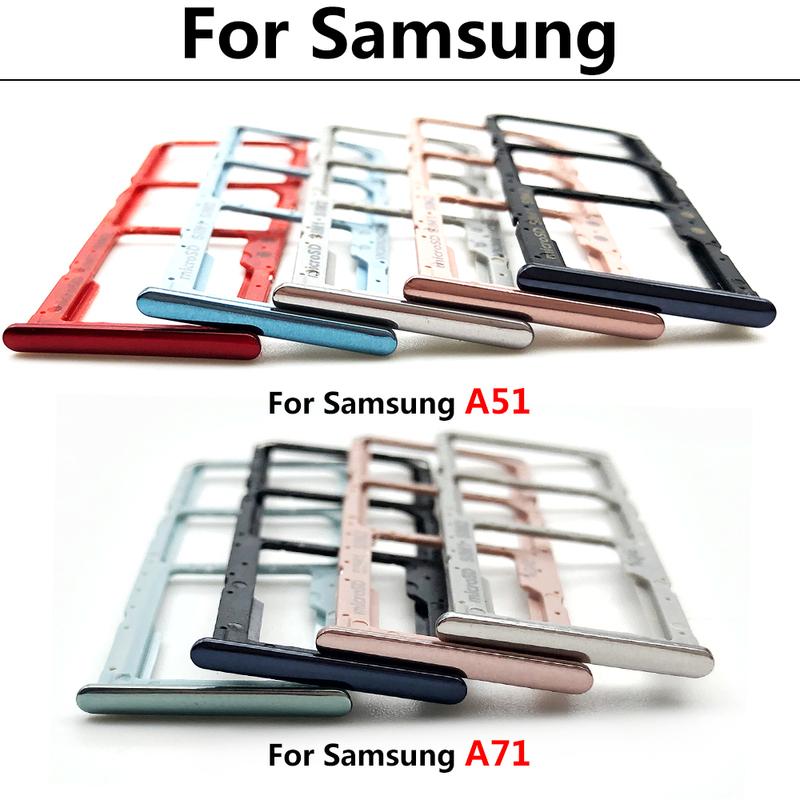 NEW Dual Card Phone Sim Card Tray For Samsung A12 A31 A51 A71 NEW SIM Chip Holder Slot Adapter Drawer Part + Pin