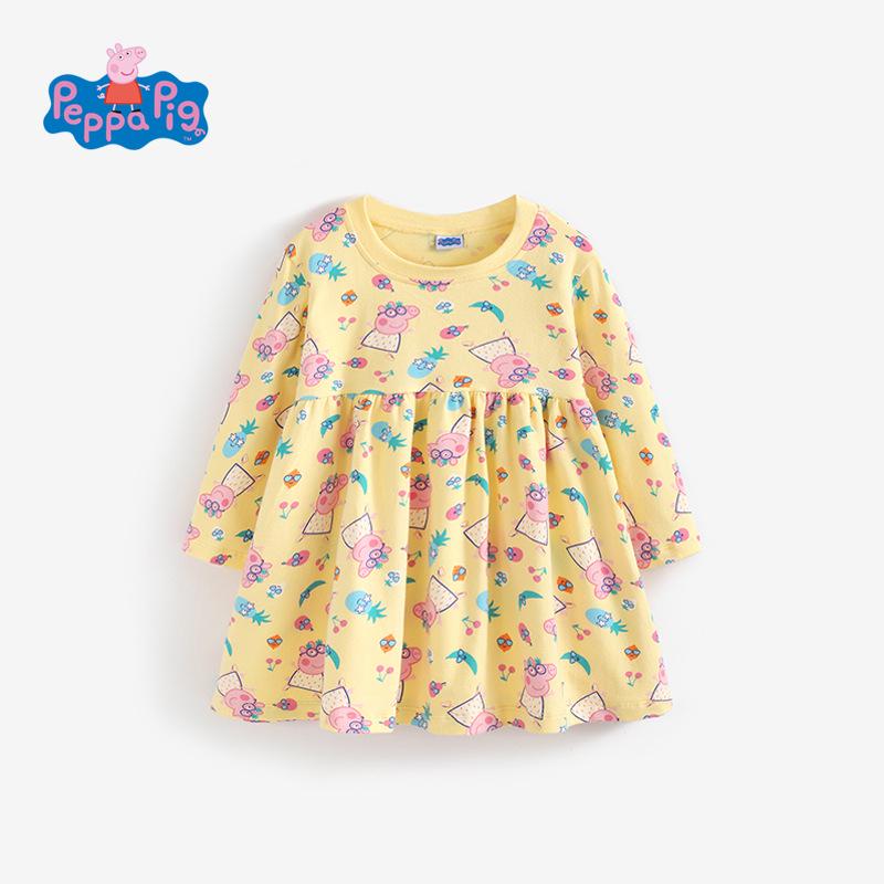 Peppa Pig Girls' Long Sleeve Cartoon Dress - Autumn Collection