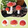 2 Decorative Mushroom-Shaped Garden Stakes for Flower Pots, Small Sculptures, Miniature Figures