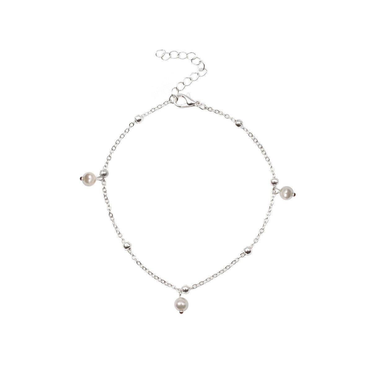 

Wish Europe and the United States hot-selling foot jewelry good luck word pearl beach anklet handmade beaded multi-layer anklet
