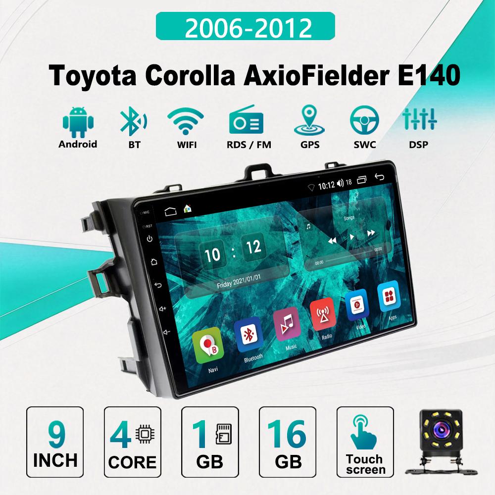 2Din Android Car-Play Car Radio,Toyota Corolla AxioFielder E140 2006-2012,Multimedia Player Head Unit Stereo GPS Navigation BT WIFI,1+16GB