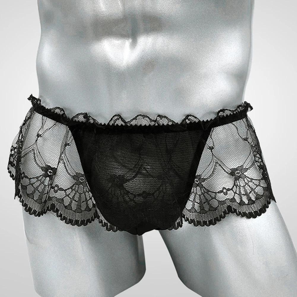 Breathable Low Waist Panties Underwear G-String Solid Pattern Elastic High Stretch Sissy Gay Underwear  Mens Underwear Briefs