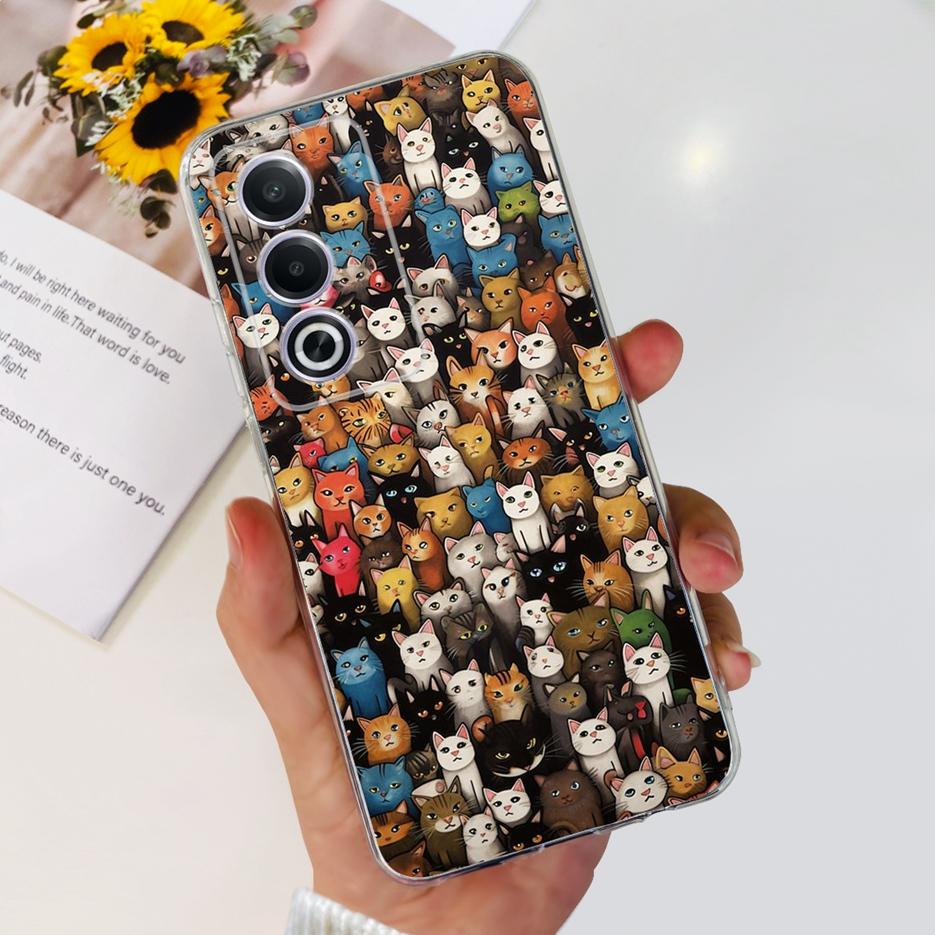 For Oppo A80 5G Case CPH2639 Cute Painted Cover Clear Silicone Soft TPU Phone Case For Oppo A3 Pro A3pro 5G OppoA80 Shell Bumper