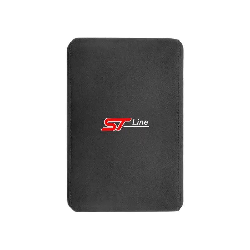 Car Sticker Hot For Ford Car Suede Armrest Mat Arm Rest Box Cushion Protection Decoration Pad For Ford Focus mk2 mk3 Fiesta mk7