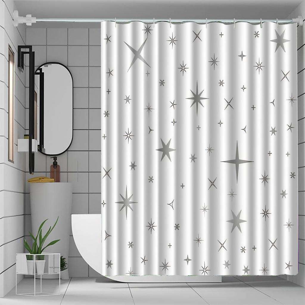 1pc star shower curtain, bathroom decoration pattern