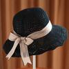 Korean Style Cotton Beach Hat For Women With Wide Brim And Adjustable Fit