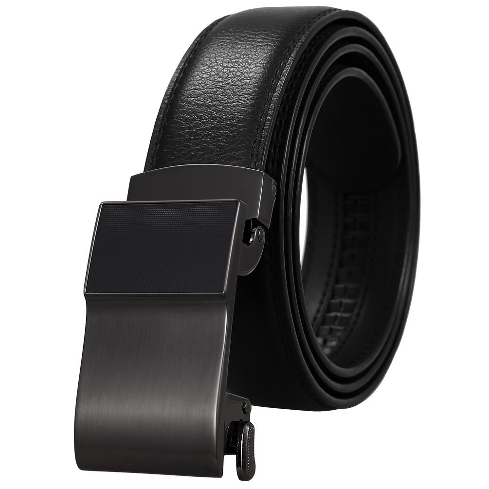 Men'S Clothing Accessories Casual Belt, Alloy Automatic Buckle Two-Layer Cowhide Belt Ly36-24974-1