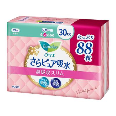 Laurier Sara Pure Water Absorption Super Absorbent Slim 30cc 88 Sheets Sheets X 4 Water Absorption Urine Leakage (22 Packs) (Panty Liner, Care, Pad)