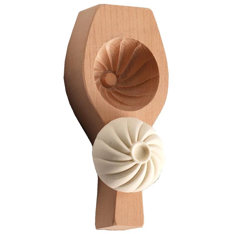 3D Drewniana Forma do Gotowania na Parze Chleba Pogrubiona Rzeźbiona Kreatywna Forma do Ciasta na Parze z Nadzieniem do Rodzinnego DIY Ręcznie Robiona Maszynka do Baozi