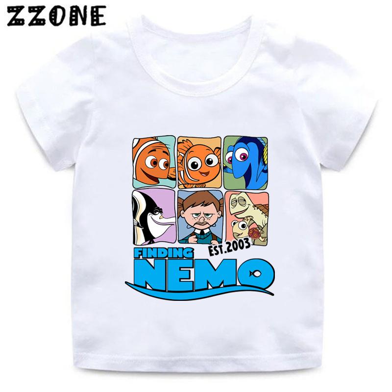 Finding Nemo Dory Cute Fish Print Funny Kids T-Shirts Cartoon Baby Girls Clothes Boys Summer Short Sleeve T shirt Children Tops