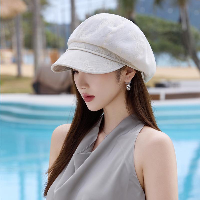 Fashion Versatile Beret Children Spring and Summer Outdoor Breathable Sunshade Sunscreen Hat Literary and Retro Painter Hat