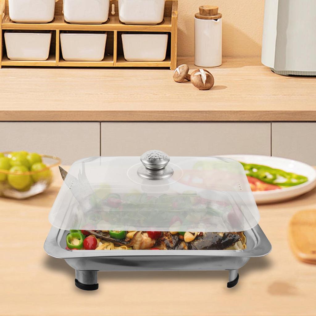 Fish Deep Baking Tray with Cover Grilled Plate Dining Furnace Buffet Foods Holder Restaurant