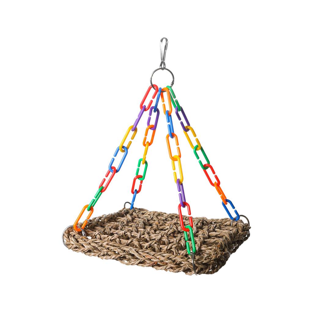 Durability Grass Bird Hammock Bird Rope Net Woven Parrots Platform Bird Toy for Pet Owners Of Parakeets