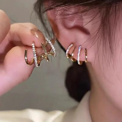 2023 New Fashion Exquisite Rhinestone Decor Ear Cuff Earring for Woman Arrival Christmas Gift Stud Earrings Women Earrings