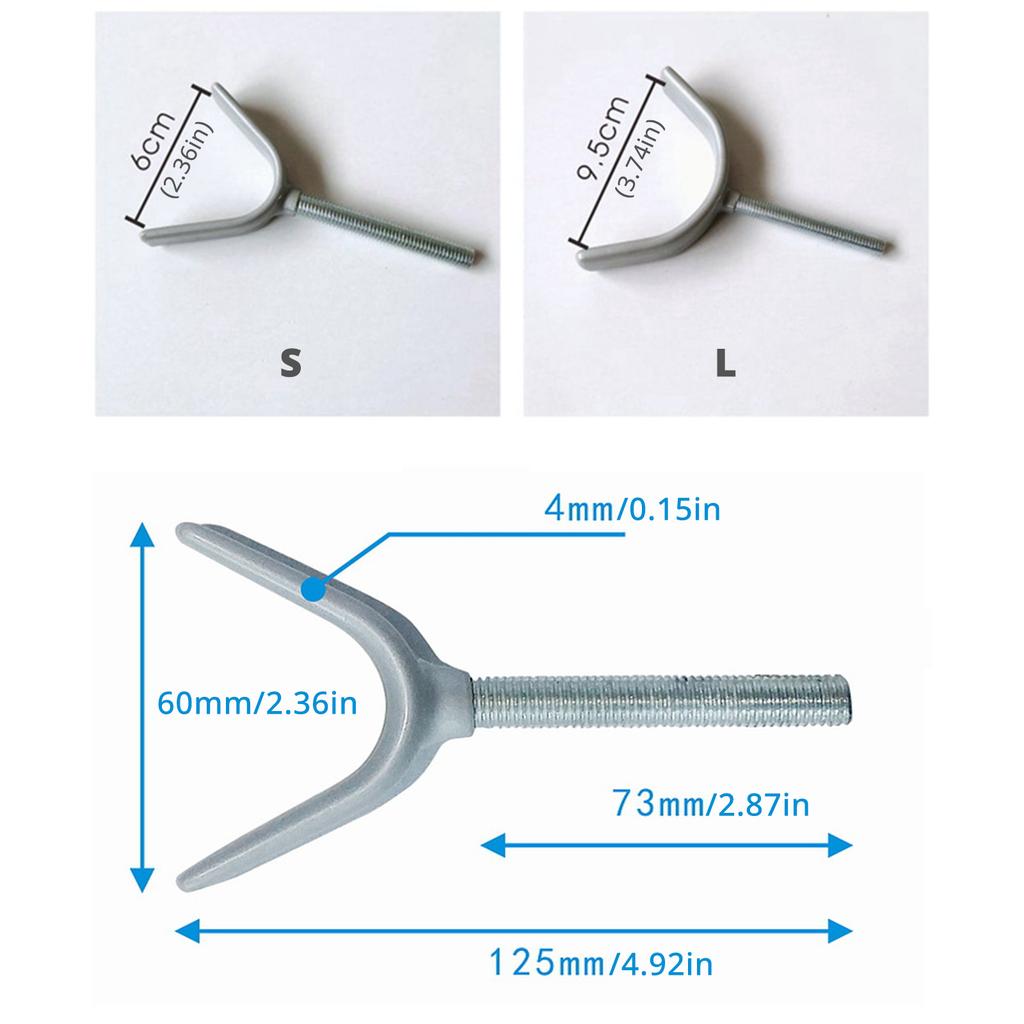 2 Pieces Y Shaped Spindle Rod Gate Banister Adapters for Pressure Mounted Baby Gates with Rubber Padded Ends