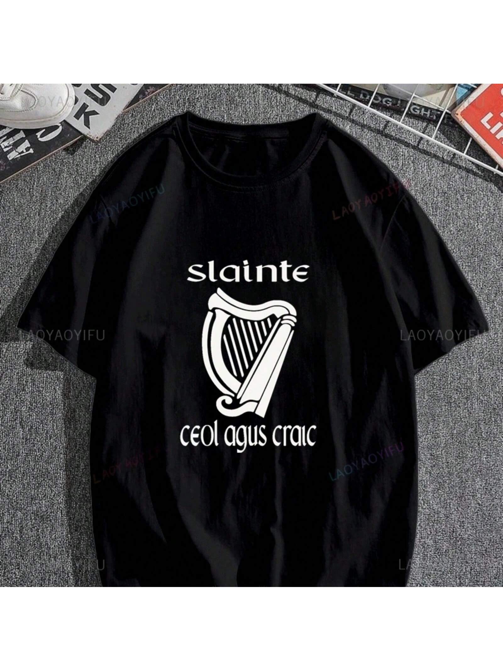 Ireland St. Patrick s Day Fashion Printed T-Shirt, Unisex Festive Casual Shirt,Celebrating Ireland s National Day Cotton T-Shirt S