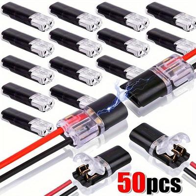 50/100/150PCS Wire Connector Waterproof Electrical Double-Wire Plug-in Connector Strip Terminal Connection for AWG Cable