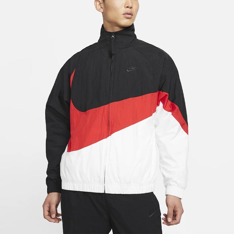 Nike Giacca Uomo Colorblock con Logo Tessuto Collo Alto Capispalla Nero AR3133-011