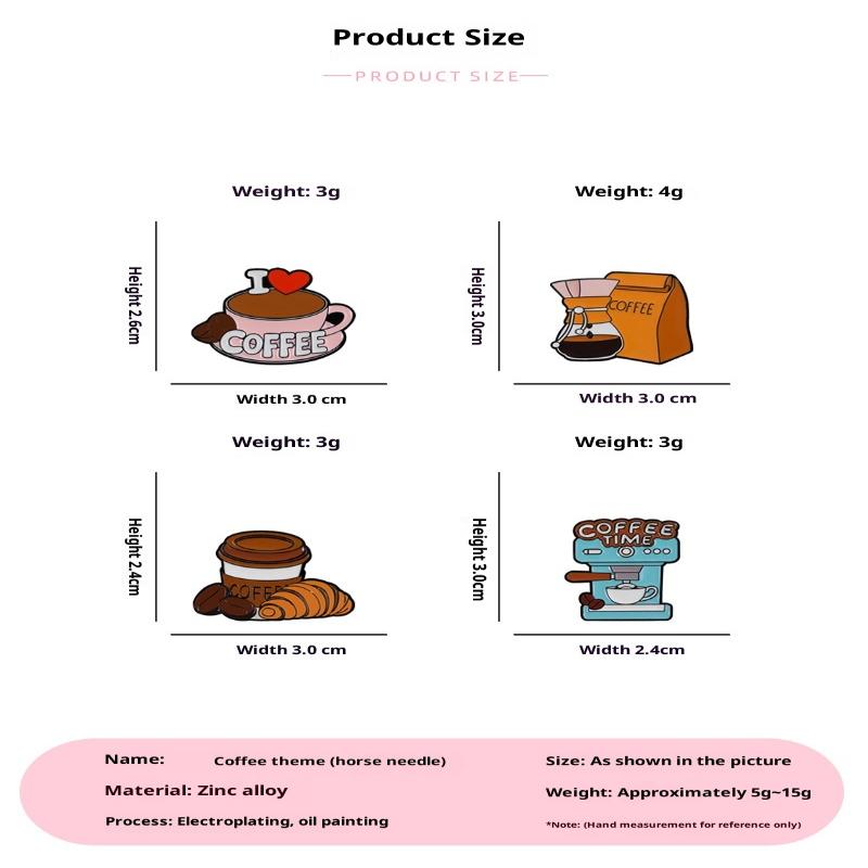 Ich Liebe Kaffee Emaille Brosche Kaffeebohne Anstecknadeln Croissant Kaffeemaschine Tasche Kreativer Kaffee Metallabzeichen Schmuck Freund Geschenk