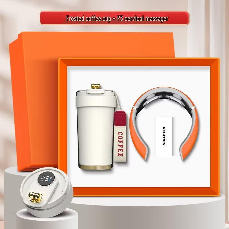Premium Business Gift Set: Frosted Mug & Neck Massager