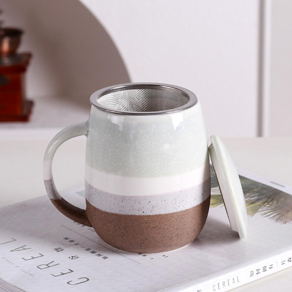 Tea Separation Kiln-changed Tea Mug Large Capacity Breakfast Office with Lid Water Cup Ceramic Coffee Cups Beer Mugs Drinkware