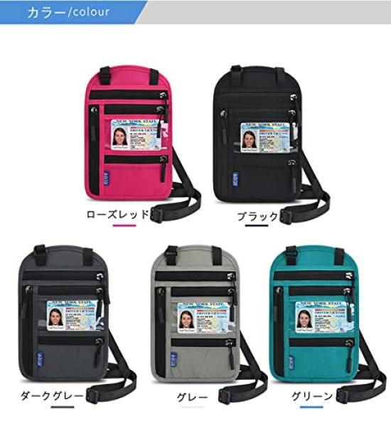 QIANC Multifunctional RFID Passport Neck Passbook Holds Airline and Large Capacity Travel Protective Cover for International Tickets and Certificates