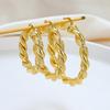 European Chunky Twist Hoop Earrings for Women: Gold or Silver, Fashionable & Versatile Luxury Ear Jewelry