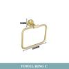 Brushed Gold 304 Stainless Steel Bathroom Set: Knurled Towel Rack, Towel Bar, Paper Holder, and Coat Hook