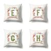 Polyester Pillowcase Car Decoration Home 26 English Letters Plant Wavy Print Pillowcase