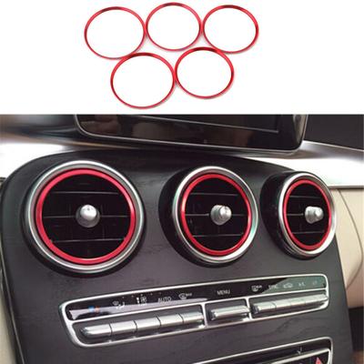 5x Air Vent Rings Aluminum Car Air Condition For Mercedes-Benz B Class