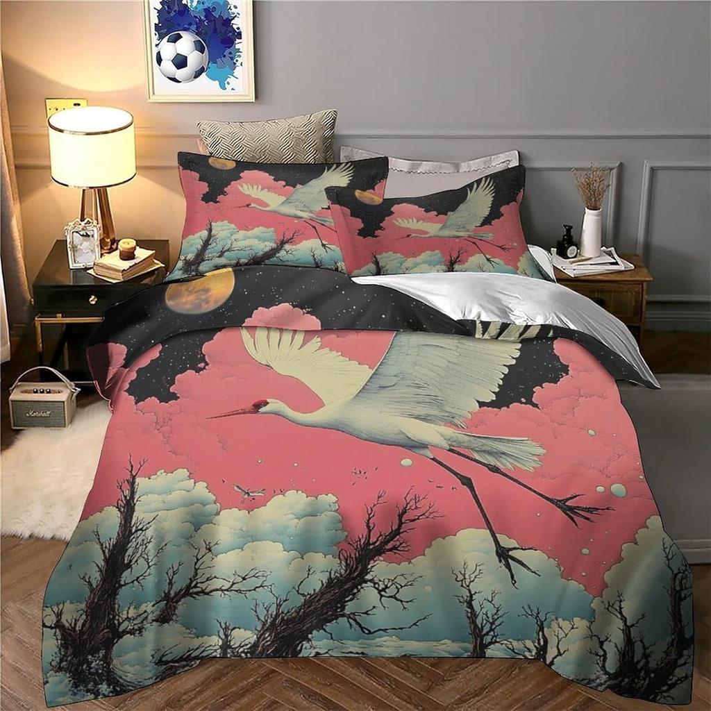 Dog Bedding Set, Cartoon Cute Style 3D Printed Ultra-fine Fiber Duvet Cover Pillowcase 3-piece Set for Adults and Children