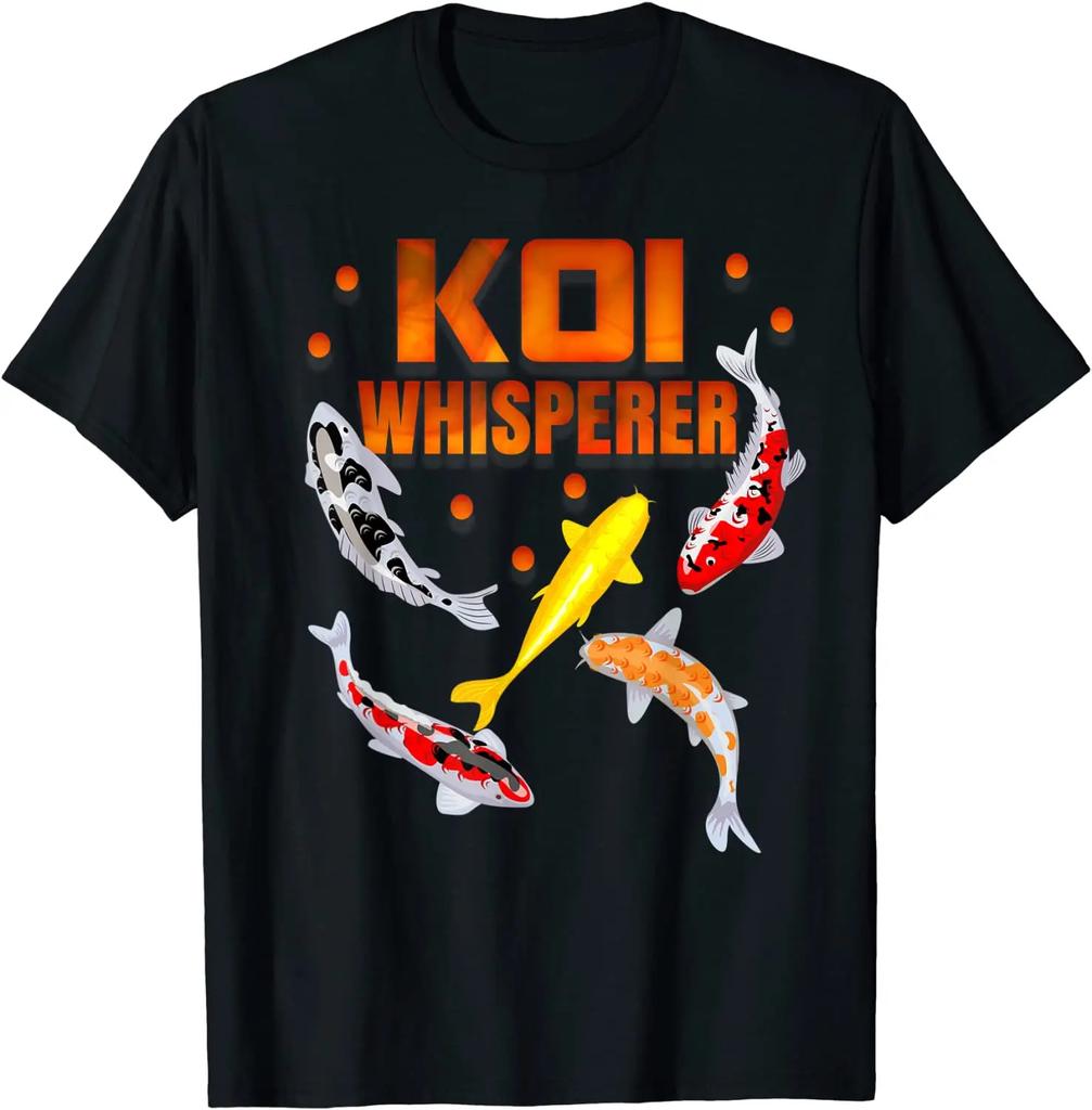 Koi Whisperer Japan Koi Fish Carp Garden Pond Fish Pond T-Shirt. Premium Cotton Short Sleeve O-Neck Mens T Shirt New S-3XL
