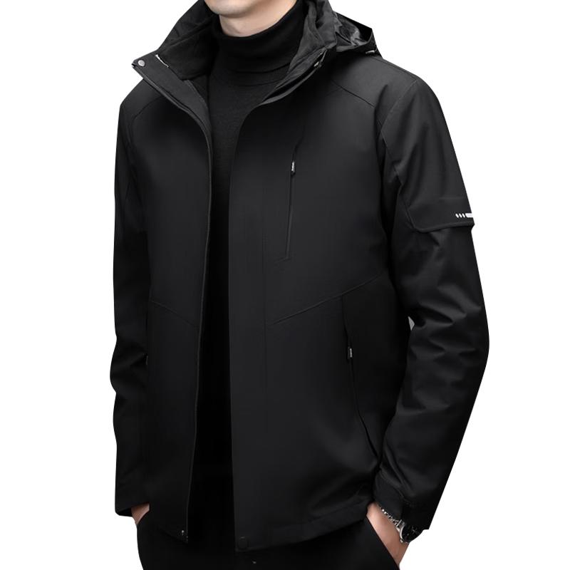 ROMON Men's 3-in-1 Thickened Windproof Hiking Jacket