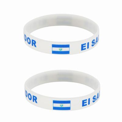 2 pulseras de silicona con la bandera de El Salvador, pulseras deportivas, correas de muñeca con banderas nacionales para hombres y mujeres, banda de goma motivacional, accesorios de moda, regalos