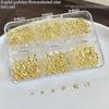 6 Grids Metallic Gold Silver Nail Art  Pentagrams Rivet Decor Manicure Charms Flatback Nail Accessories Nail Parts