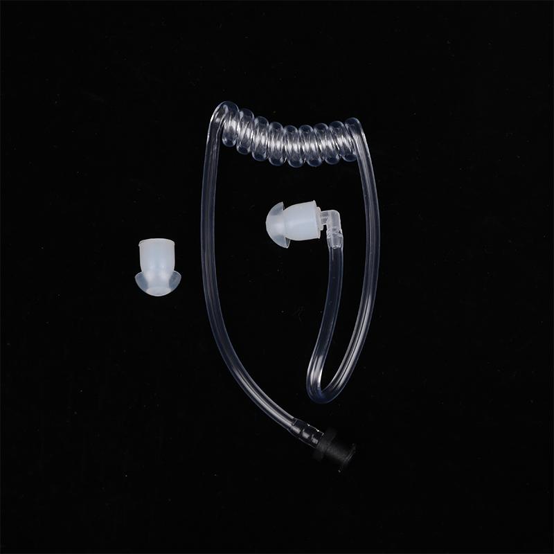 1 Set Replacement Transparent Coil Acoustic Air Tube Earplug With Metal Clip For Two-Way Radio Walkie Talkie Earpiece Headset