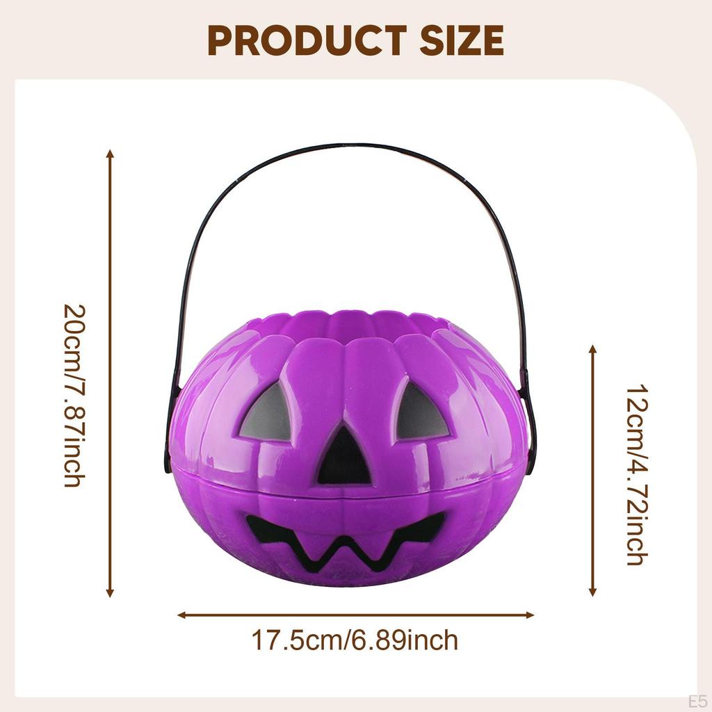 Halloween Candy Bucket Container, Decoration, with Handle, Holder,