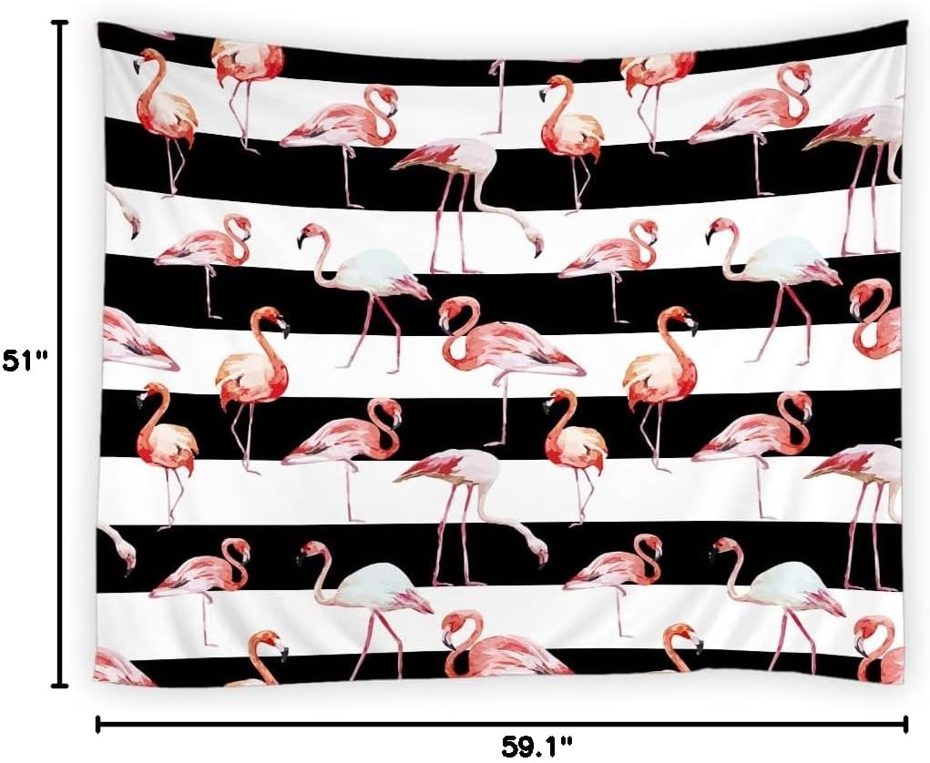 Aesthetic Flamingo Pattern Tapestry Polyester Wall Hanging Tropical Boho Chic Living Room Jungle Animal Print Decor Home Decorat