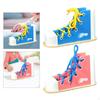 2Pcs Montessori Lacing Shoe Toy Preschool Educational Tying Aid Practice Shoes for